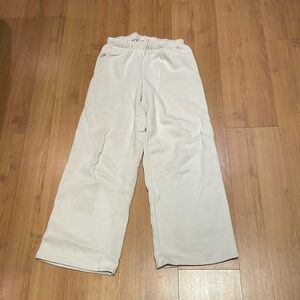 Women’s cream wide leg sweatpants from Garage